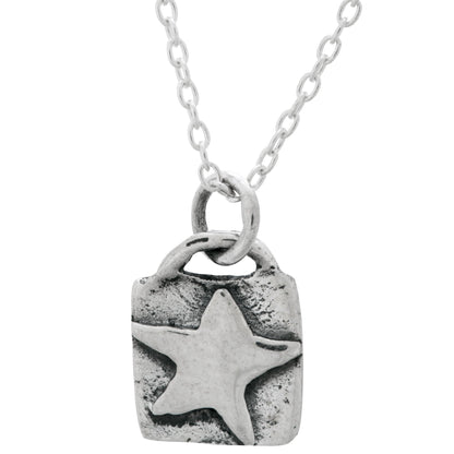 Sterling Silver Star Squared Necklace