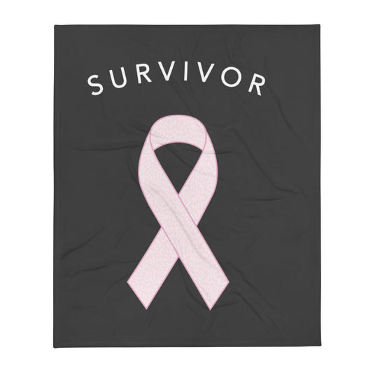 Survivor Pink Ribbon Throw Blanket