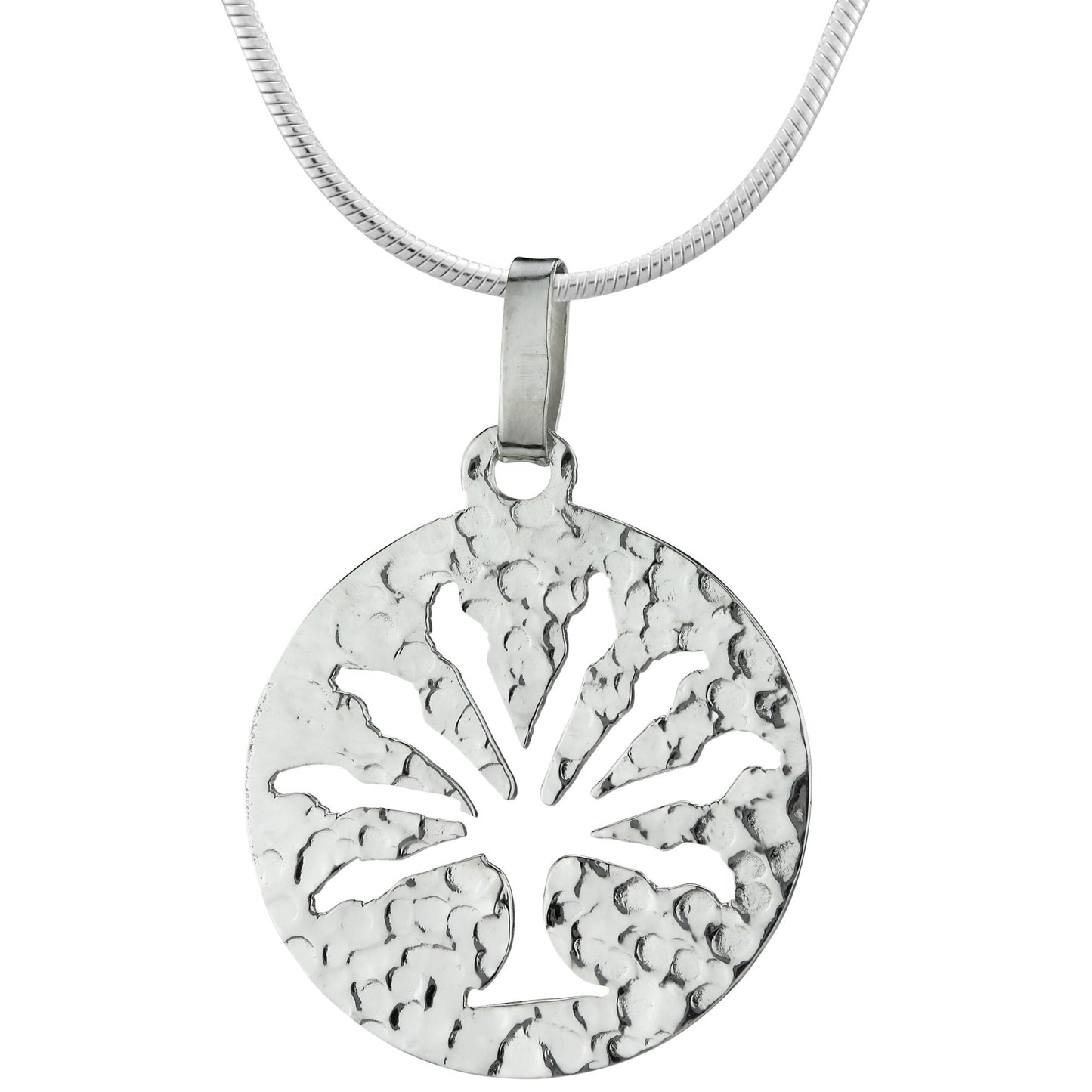 Tree Of Life Hammered Sterling Necklace