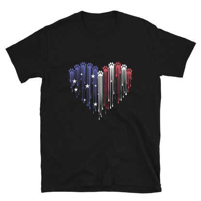 Painted Paws American Heart Flag T-Shirt