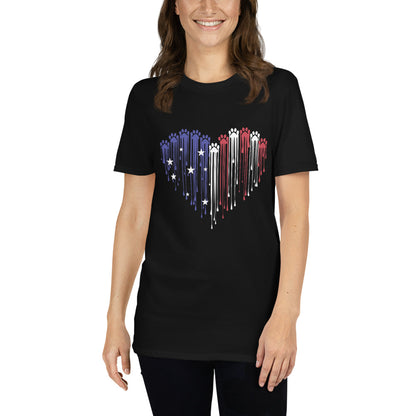 Painted Paws American Heart Flag T-Shirt