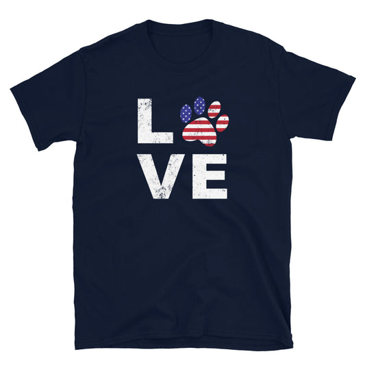 Patriotic Paw Love T-Shirt