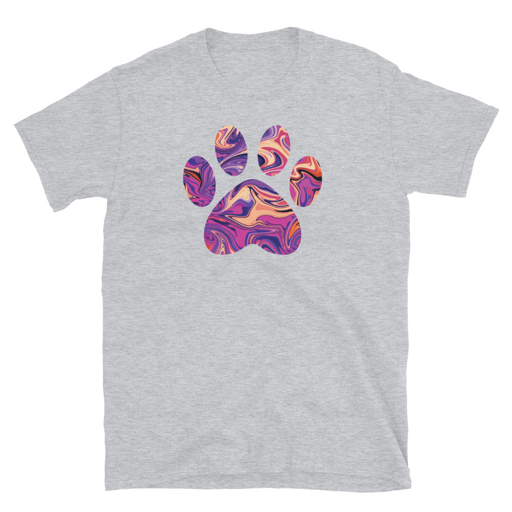 Purple Swirl Marbled Paw T-Shirt