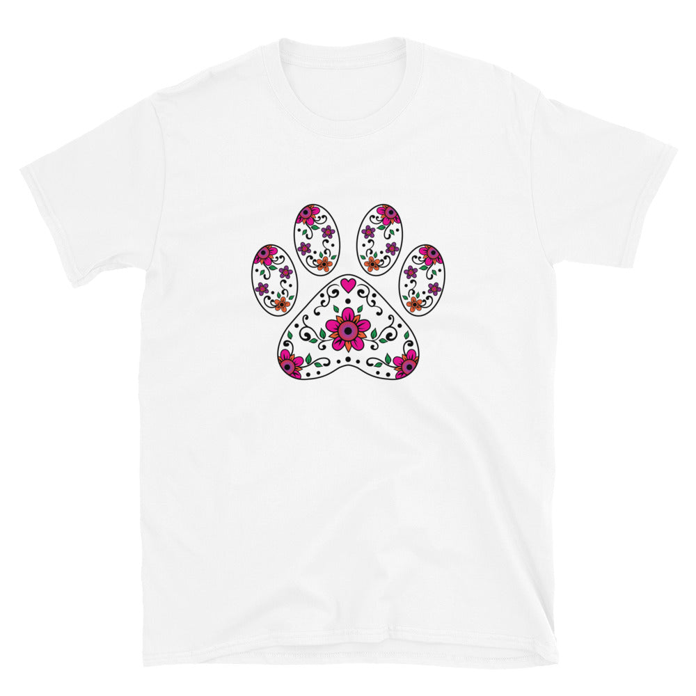 Sugar Skull Paw Print T-Shirt