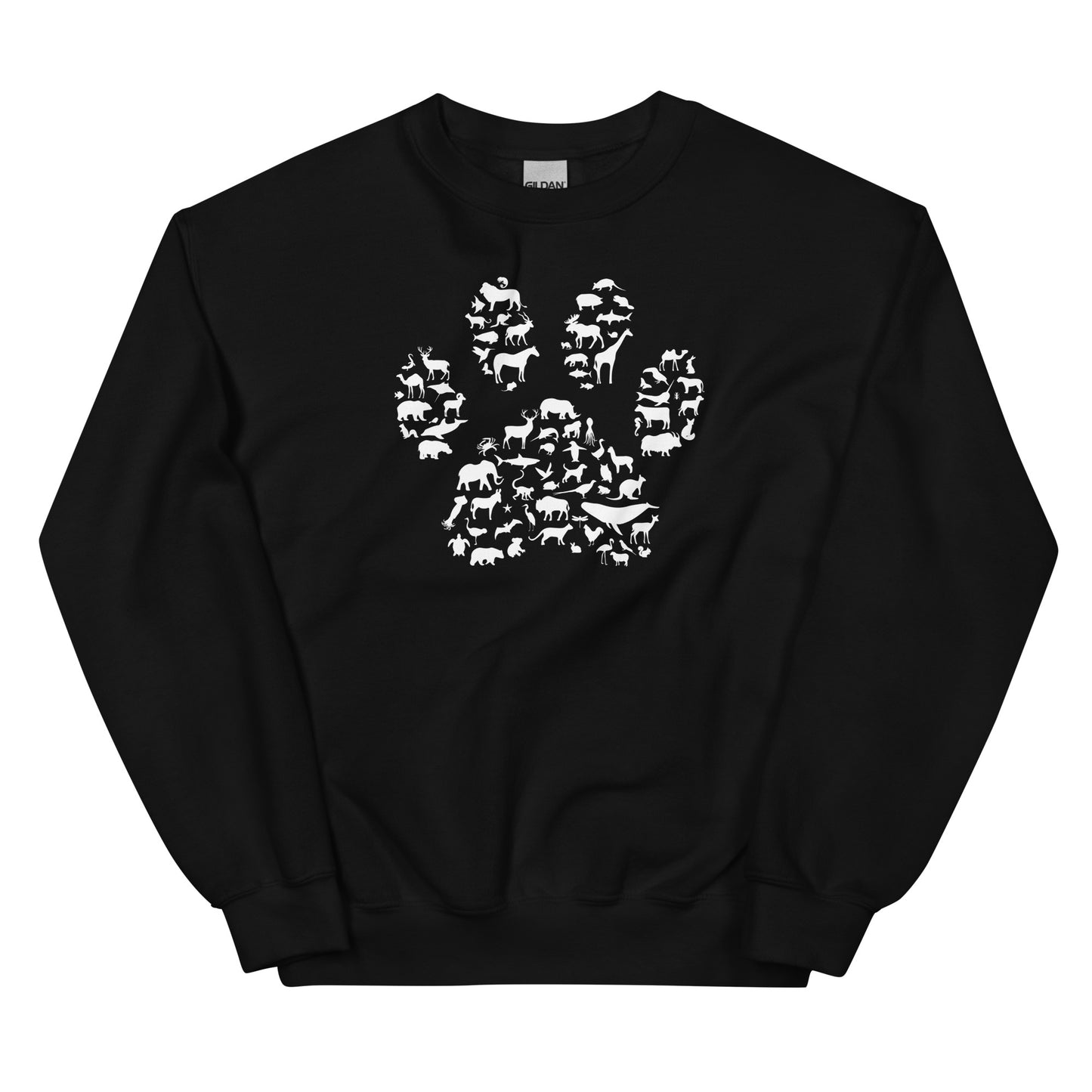 Love for All Animals Paw Print Crewneck Sweatshirt
