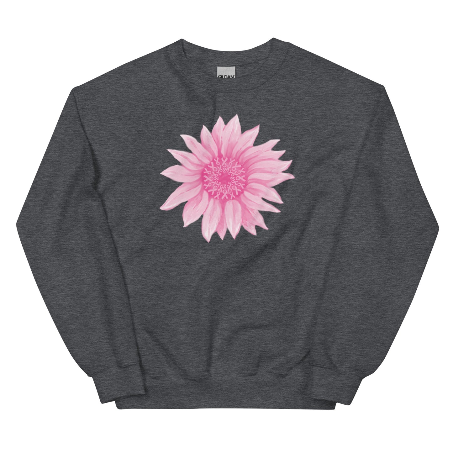 Pink Ribbon Sunflower Crewneck Sweatshirt