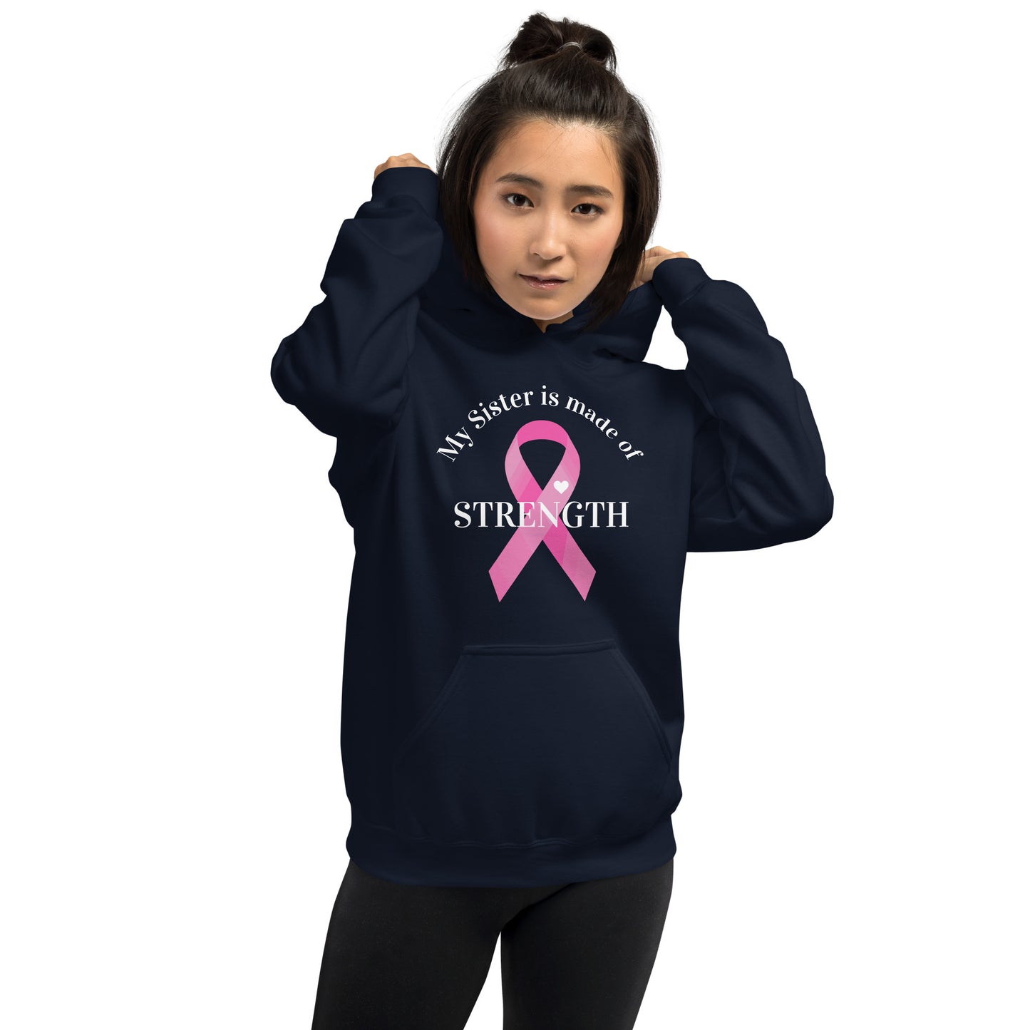 Sister is Made of Strength Heart Ribbon Hoodie