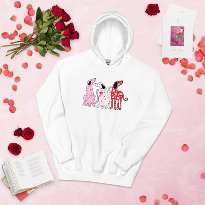 Whimsy Valentine Dogs Hoodie