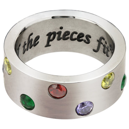 Until All The Pieces Fit&trade; Crystal & Titanium Ring