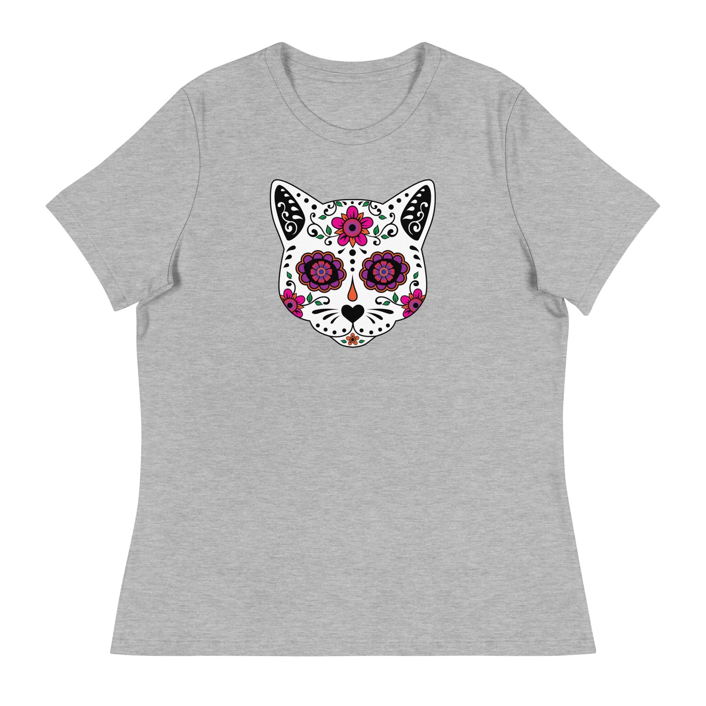 Sugar Skull Cat Women's Relaxed T-Shirt