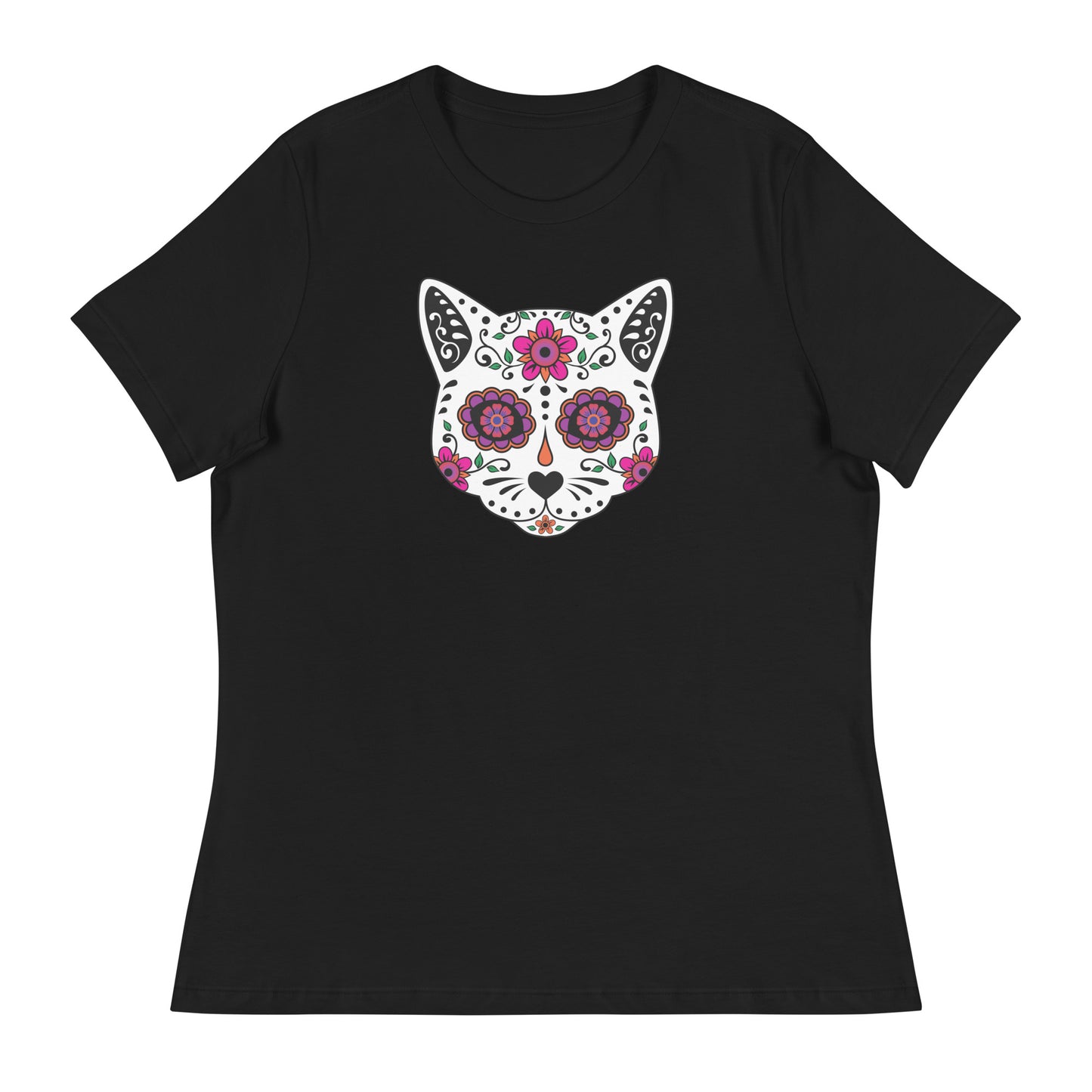 Sugar Skull Cat Women's Relaxed T-Shirt