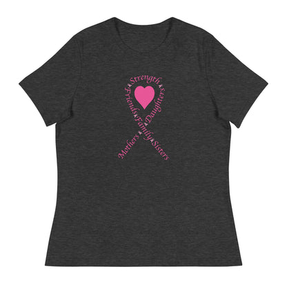Pink Heart Ribbon Women's Relaxed T-Shirt