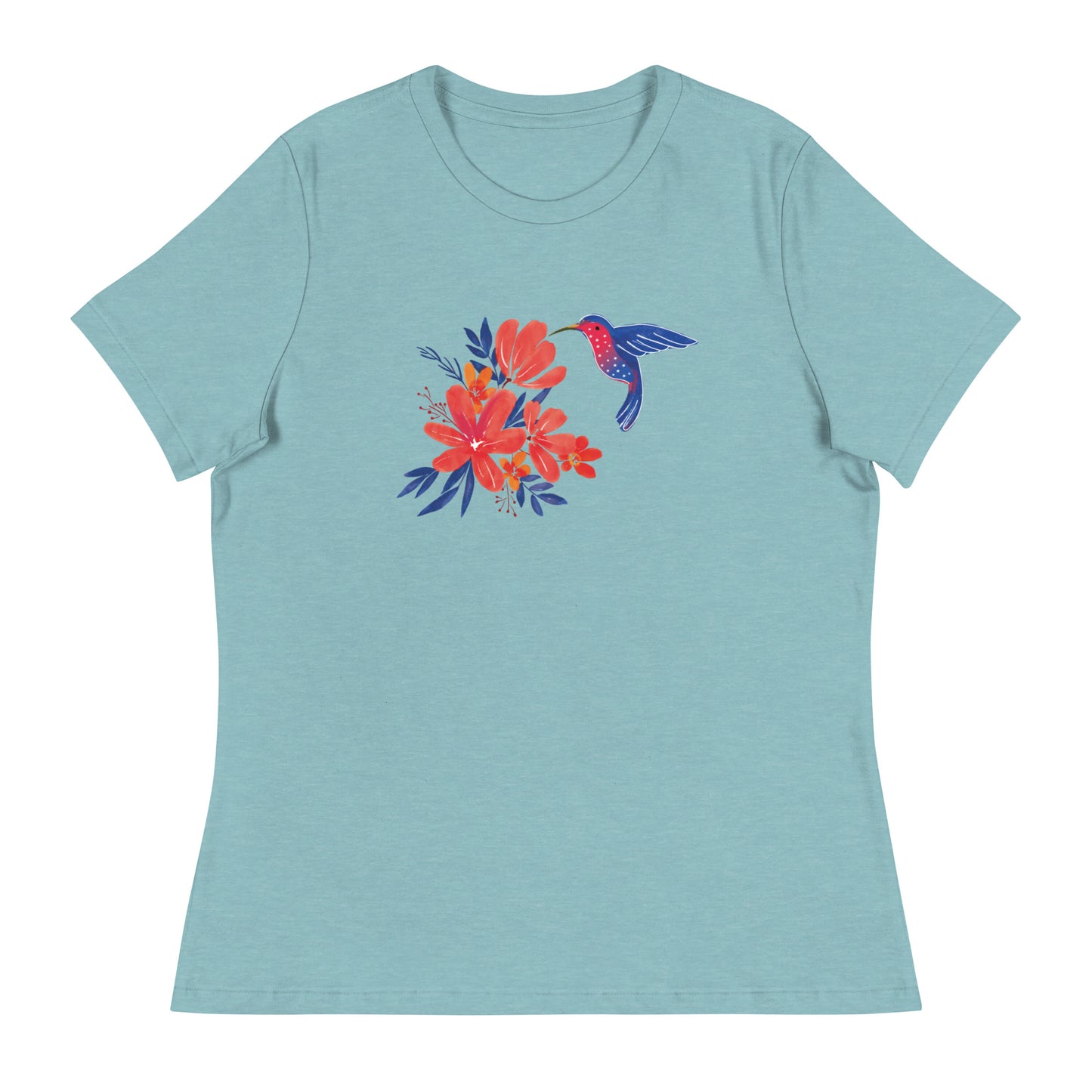 Hummingbird & Flowers Women's Relaxed T-Shirt