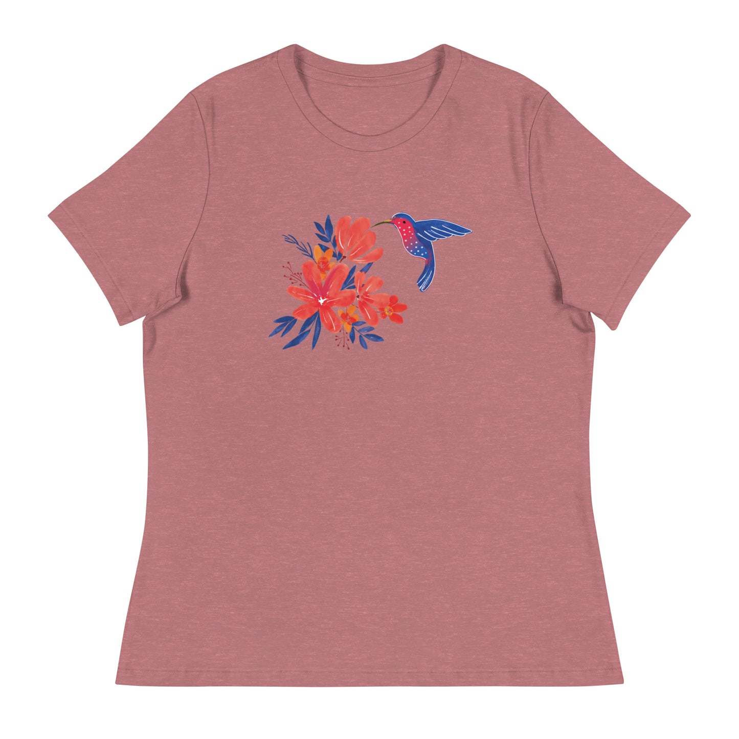 Hummingbird & Flowers Women's Relaxed T-Shirt