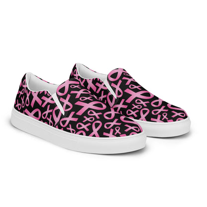 Pink Ribbons Slip On Canvas Shoes