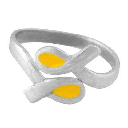 Yellow Ribbon Adjustable Sterling Ring